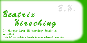 beatrix wirsching business card